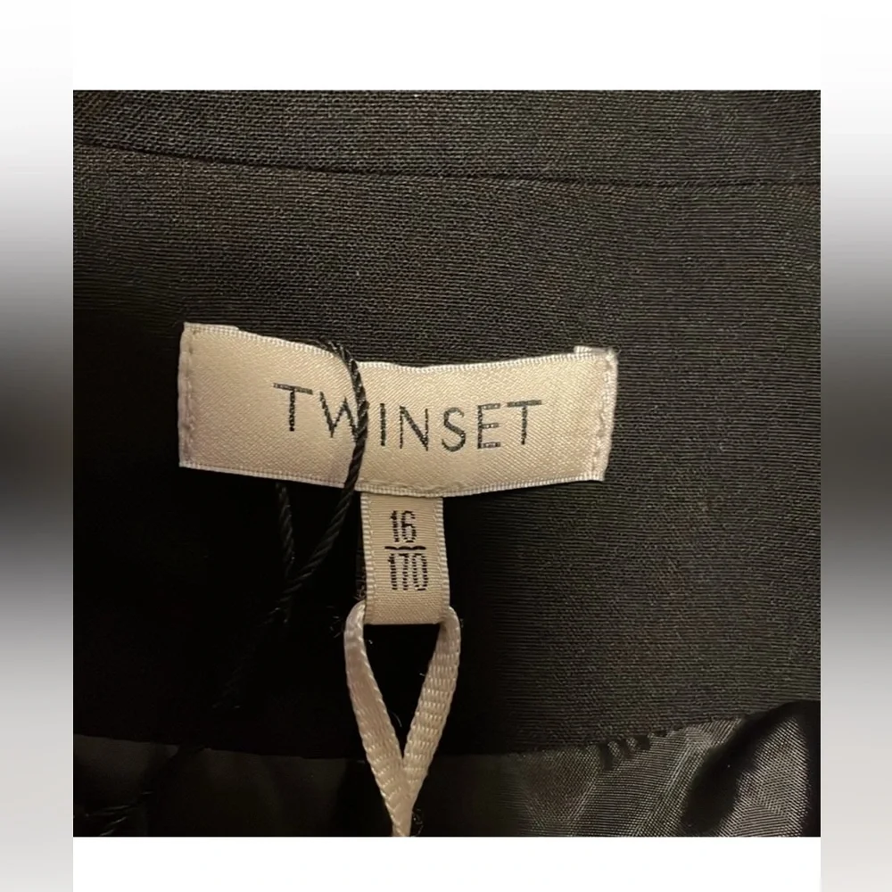 Twinset Black Emblem Blazer, size Small/16y NWT - Picture 5 of 6